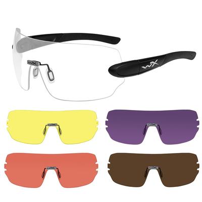 Wiley X Eyewear Detection Interchangeable Shooting Kit Clear/Yellow/Orange/Purple/Copper Matte Black Temples 1205