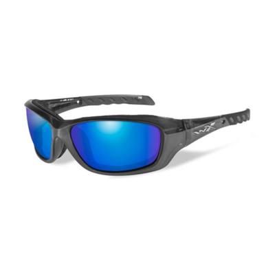 Wiley X Eyewear Gravity Polarized Blue Mirror Lenses Black Crystal Frame CCGRA04