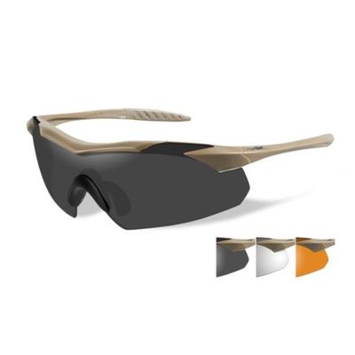 Wiley X Eyewear Vapor Grey/Clear/Rust Lenses Tan Frame 3512