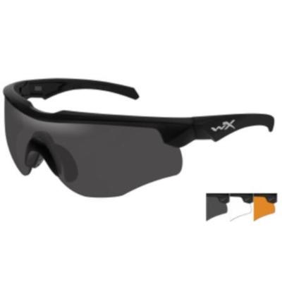 Wiley X Eyewear Rogue Comm Grey/Clear/Rust Lenses Black Frame 2852