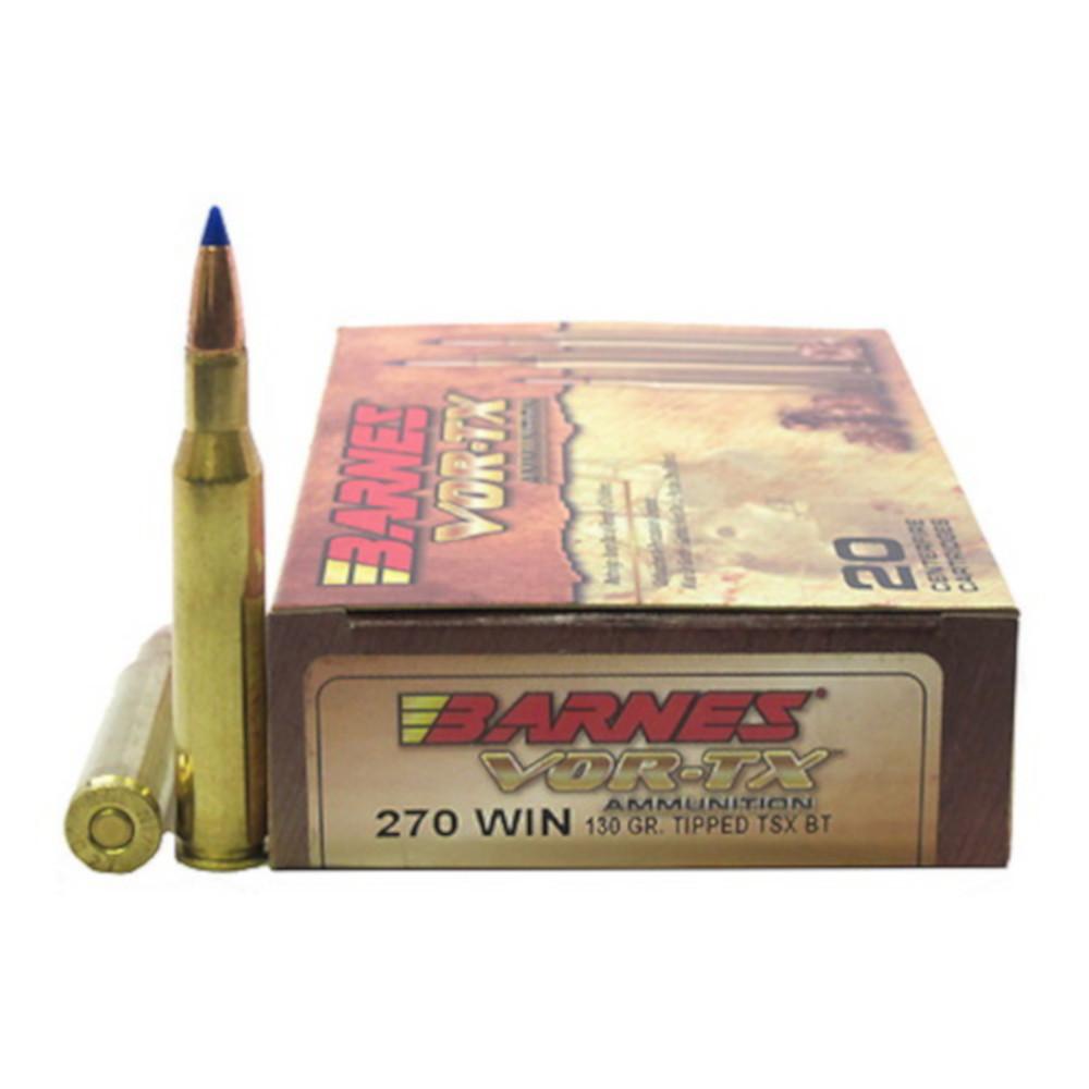  Barnes Vor- Tx Ammo 270 Winchester 130gr Ttsx Polymer Tipped Spitzer Bt Lead- Free - Box Of 20