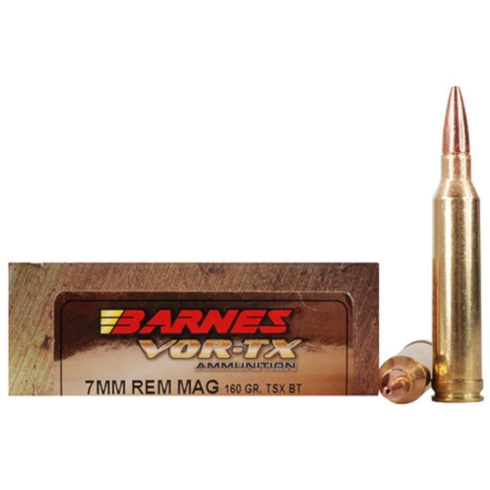  Barnes Vor- Tx Ammo 7mm Remington Magnum 160gr Tsx Hp Bt Lead- Free - Box Of 20