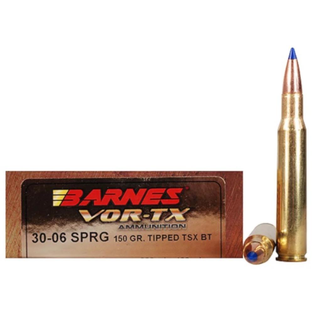  Barnes Vor- Tx Ammo 30- 06 Springfield 150gr Ttsx Polymer Tipped Spitzer Bt Lead- Free - Box Of 20