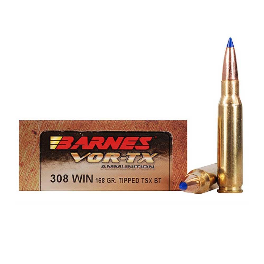  Barnes Vor- Tx Ammo 308 Winchester 168gr Ttsx Polymer Tipped Spitzer Bt Lead- Free - Box Of 20