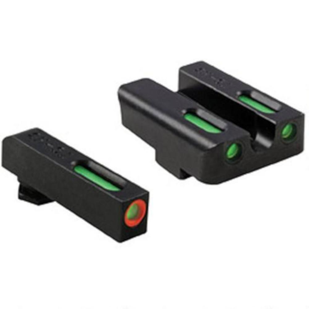  Truglo Tfx Pro Front And Rear Set Green Tfo Night Sights For Glock 17/19/22/23/24/26/27/33/34/35/38/39 Orange Ring Steel Black Tg13gl1pc