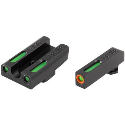 Truglo TFX Pro High Set GLOCK 20/21/29/30/31/32/37/40/41 Non-MOS Front and Rear Set Green TFO Night Sights Orange Ring Steel Black TG13GL2PC