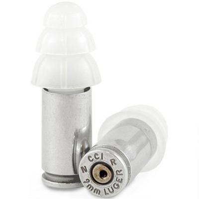Lucky Shot 9mm Bullet Casing Ear Plugs NRR 27 Nickel